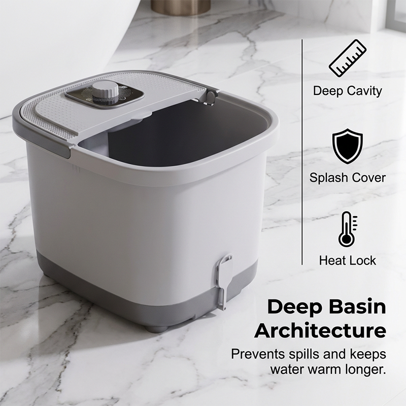 🛁🌡️ Automatisches Fußbad mit Wärme & Massage – Vollautomatisch, Rollmassage für entspannende Fußpflege