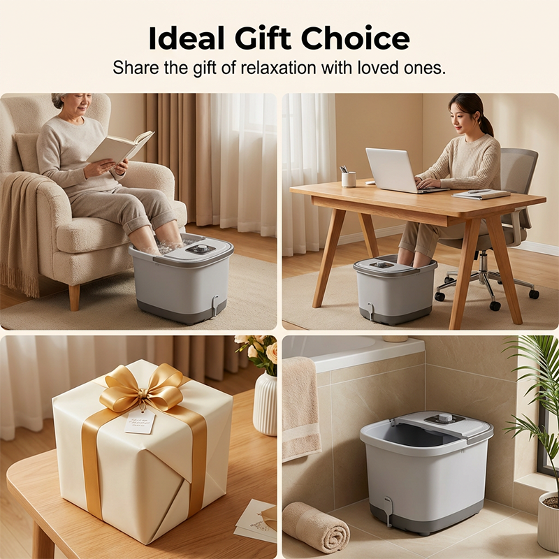 🛁🌡️ Automatisches Fußbad mit Wärme & Massage – Vollautomatisch, Rollmassage für entspannende Fußpflege