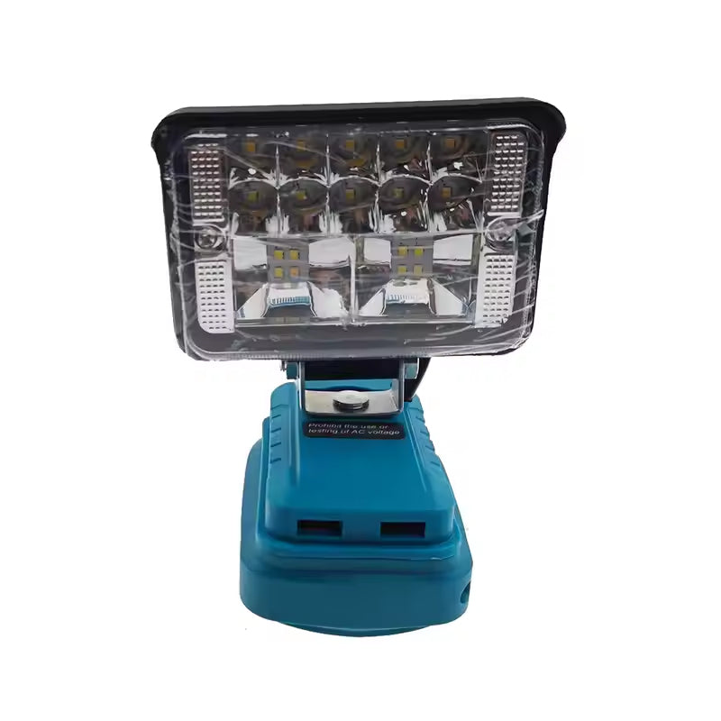 Makita 18V Arbeitslicht, 2-Modus LED Flutlicht mit zwei USB-Anschlüssen für Notfall