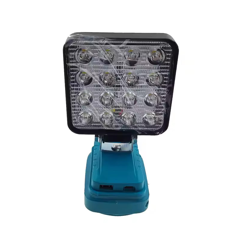 Makita 18V Arbeitslicht, 2-Modus LED Flutlicht mit zwei USB-Anschlüssen für Notfall