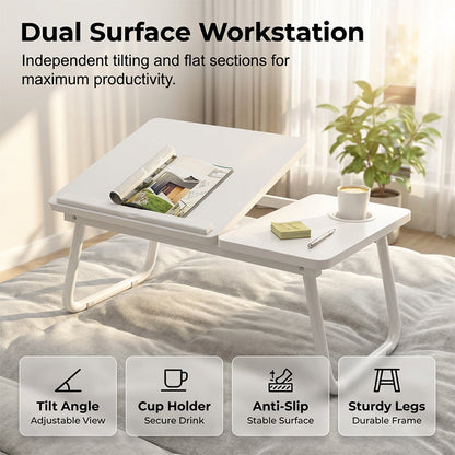 💻🛏️ Verstellbarer Betttisch – Klappbar, Ideal für Laptop, Lernen & Arbeiten im Schlafzimmer