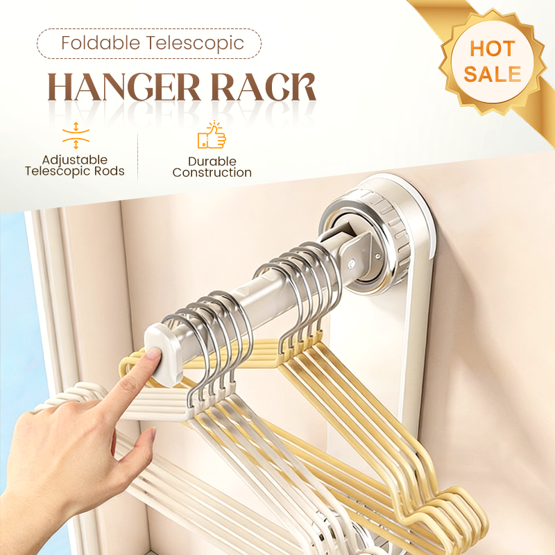 👕 Ausziehbarer Wand-Kleiderhalter mit Saugnapf – Platzsparender Wäscheständer ohne Bohren für Zuhause und Balkon