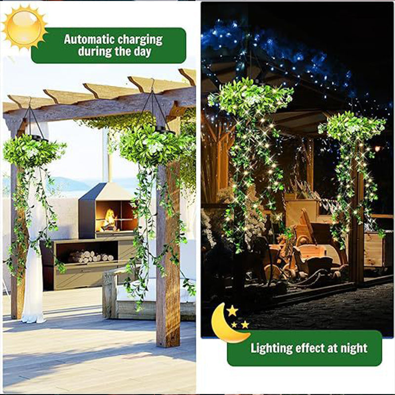 ☀️ 50 % Rabatt – Solar-Efeu-Lichterkette mit künstlichen Blättern – wasserdicht, 8 Beleuchtungsmodi & flexibel – perfekt für Garten, Balkon & Wanddekoration 🌿💡