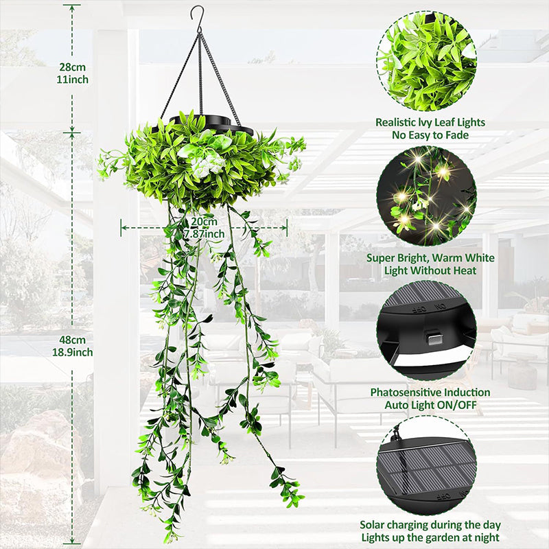 ☀️ 50 % Rabatt – Solar-Efeu-Lichterkette mit künstlichen Blättern – wasserdicht, 8 Beleuchtungsmodi & flexibel – perfekt für Garten, Balkon & Wanddekoration 🌿💡