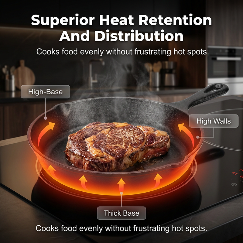 🔥Heißer Sale & 50 % Rabatt🔥Eiserne Gusspfanne ohne Beschichtung – perfekt für Steaks & Bratgerichte – robust, hitzebeständig & vielseitig
