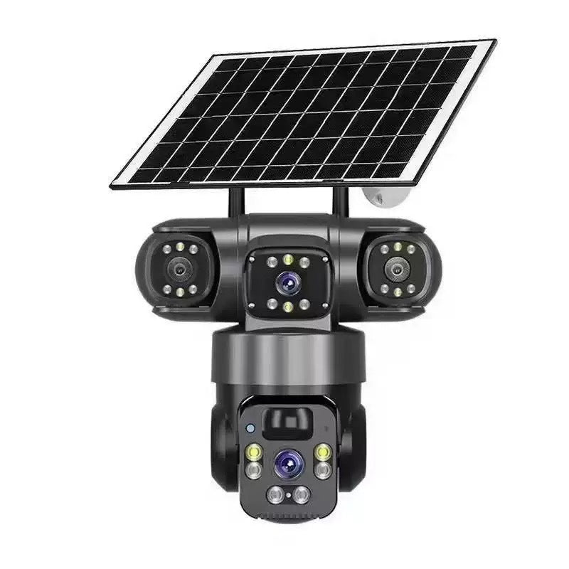 Solar-Überwachungskamera V360Pro – 3 echte Linsen, Nachtsicht, wasserdicht & blitzsicher – ideal für den Außenbereich rund ums Haus