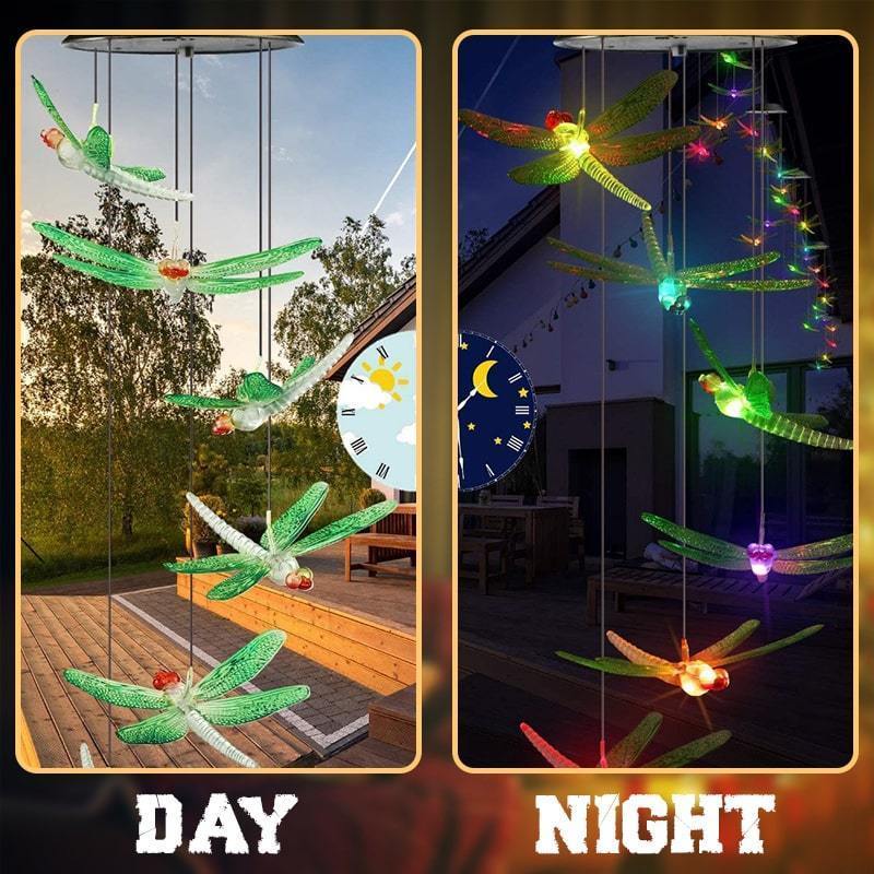 🦋 50 % Rabatt! Solar-Schmetterling Windspiel mit LED – Farbwechselnde Gartenleuchte für Balkon, Terrasse & Garten