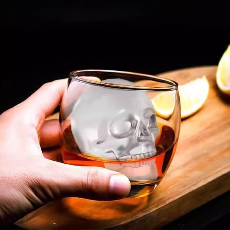 Schädel-Eiswürfelform aus Silikon – kreative Eismaschine für Cocktails & Partys – flexibel, wiederverwendbar & leicht zu reinigen🧊🎉