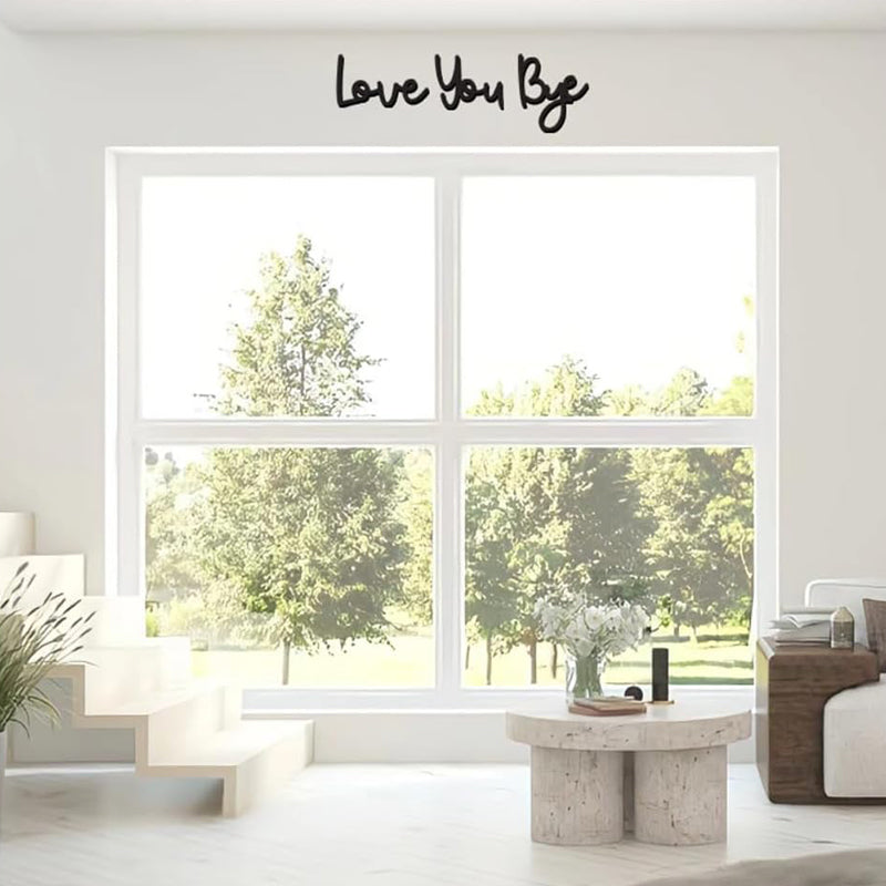 Boho-Wanddekor aus Holz – Buchstaben-Schild mit „LOVE YOU“ & „BYE“ – stilvolle Dekoration für Zuhause, Wohnzimmer & Schlafzimmer💕🏡