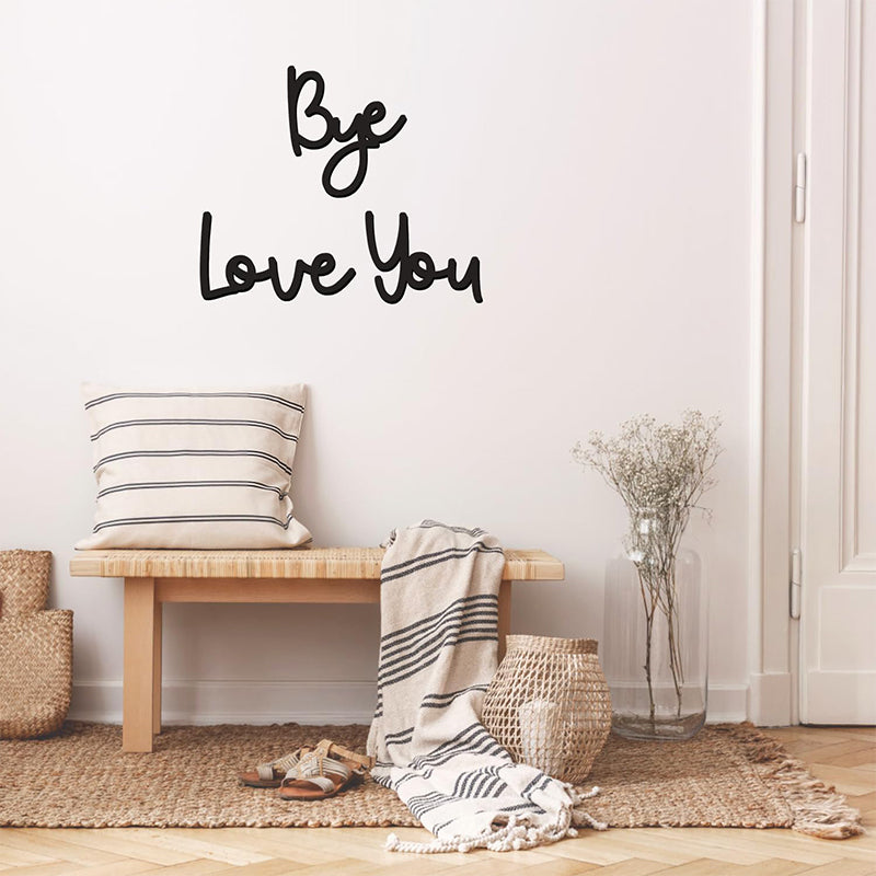 Boho-Wanddekor aus Holz – Buchstaben-Schild mit „LOVE YOU“ & „BYE“ – stilvolle Dekoration für Zuhause, Wohnzimmer & Schlafzimmer💕🏡