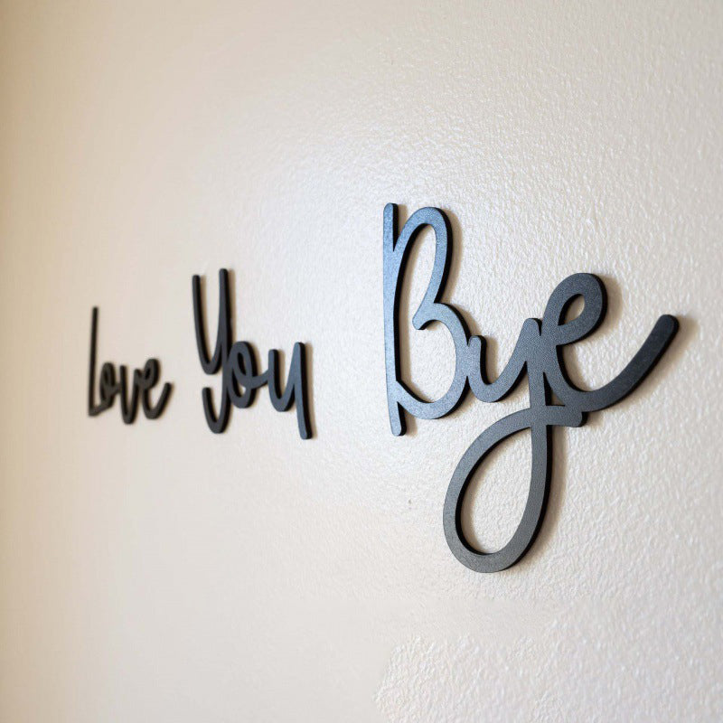 Boho-Wanddekor aus Holz – Buchstaben-Schild mit „LOVE YOU“ & „BYE“ – stilvolle Dekoration für Zuhause, Wohnzimmer & Schlafzimmer💕🏡