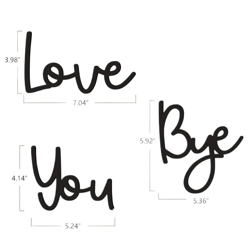 Boho-Wanddekor aus Holz – Buchstaben-Schild mit „LOVE YOU“ & „BYE“ – stilvolle Dekoration für Zuhause, Wohnzimmer & Schlafzimmer💕🏡