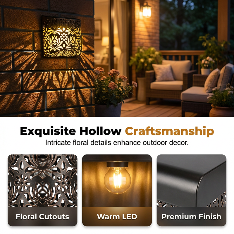 Solar-Wandleuchte mit Lochmuster – dekorativ & energiesparend – ideal für Garten, Terrasse & Eingangsbereich☀️💡