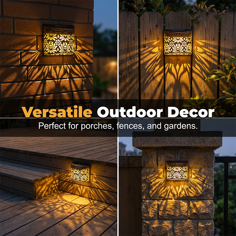 Solar-Wandleuchte mit Lochmuster – dekorativ & energiesparend – ideal für Garten, Terrasse & Eingangsbereich☀️💡