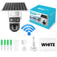 Solarbetriebene Überwachungskamera mit Akku – Dual-Objektiv, 3-geteiltes Bild, HD-Nachtsicht – per App steuerbar für Zuhause☀️🔋