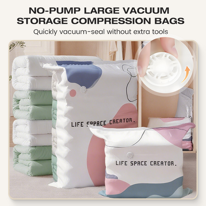 🧳💨 50 % Rabatt! Vakuum-Aufbewahrungsbeutel ohne Pumpe – Drücken und versiegeln, keine Pumpe erforderlich. Spart 80 % Platz, hält Kleidung trocken und staubfrei. Ideal für voluminöse Bettwäsche und saisonale Ausrüstung. 🛏️🗄️