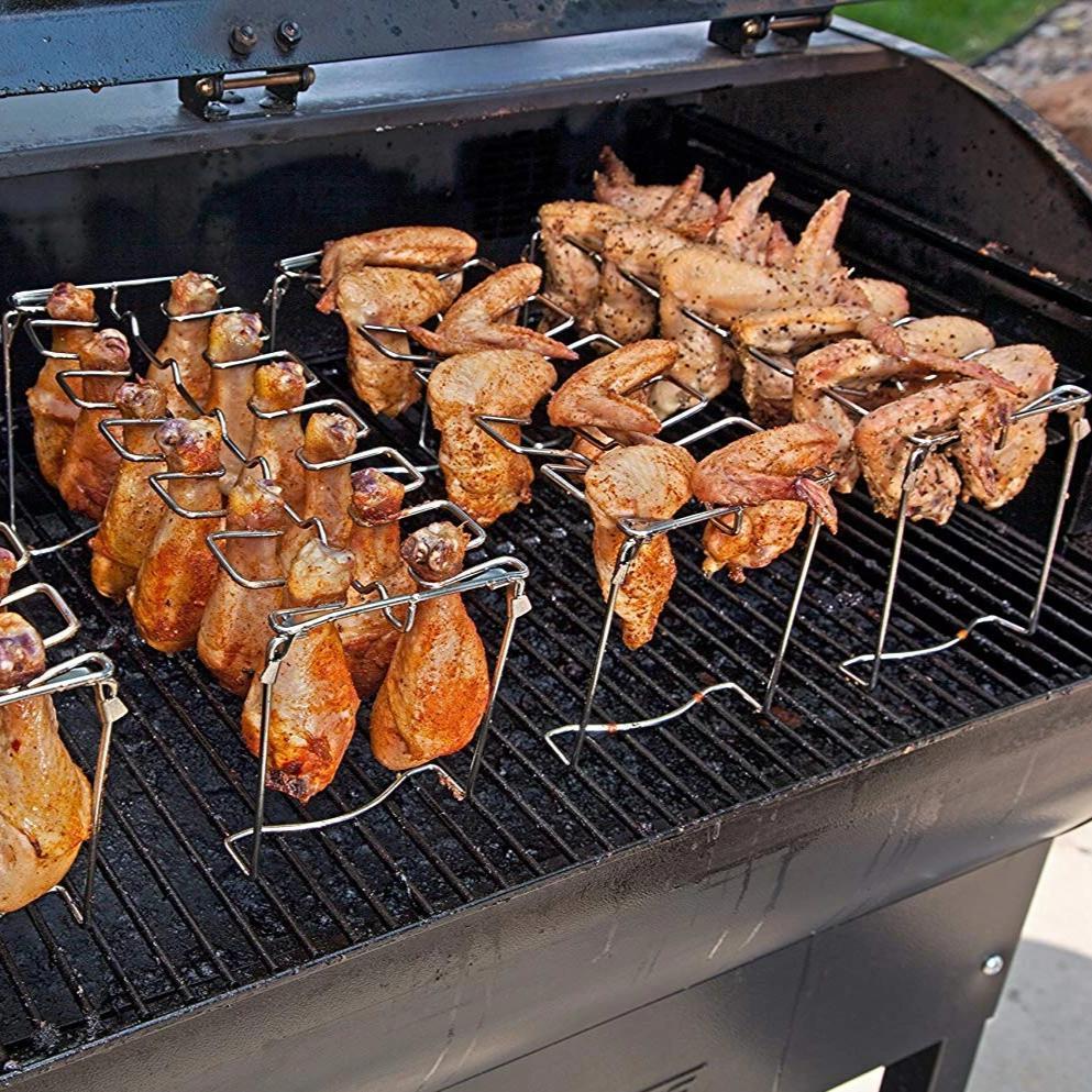 🍗 LIMITIERTES ANGEBOT 50% RABATT! ✨ Faltbarer Hähnchenschenkel-Grillhalter 🍗 Mit Auffangschale für BBQ & Ofen 🔥