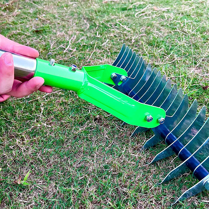 Vielseitiger Rasenrechen – für Moos, Laub & Belüftung – entfernt Rasenfilz, lockert den Boden – ideal für Gartenpflege