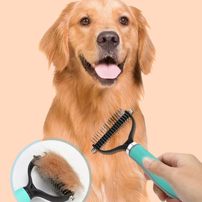 Doppelseitige Enthaarbürste für Hunde & Katzen – effektiv gegen loses Fell, sanft zur Haut – ideal für die regelmäßige Fellpflege🐱🐶