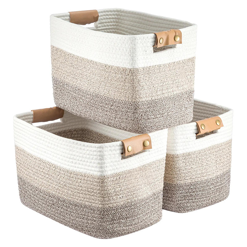 🧺 36% RABATT! 🧵 Geflochtener Baumwollseil-Aufbewahrungskorb mit Griffen – Weich, Stabil & Perfekt Für Spielzeug, Wäsche & Wohnaccessoires 🏠