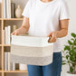 🧺 36% RABATT! 🧵 Geflochtener Baumwollseil-Aufbewahrungskorb mit Griffen – Weich, Stabil & Perfekt Für Spielzeug, Wäsche & Wohnaccessoires 🏠