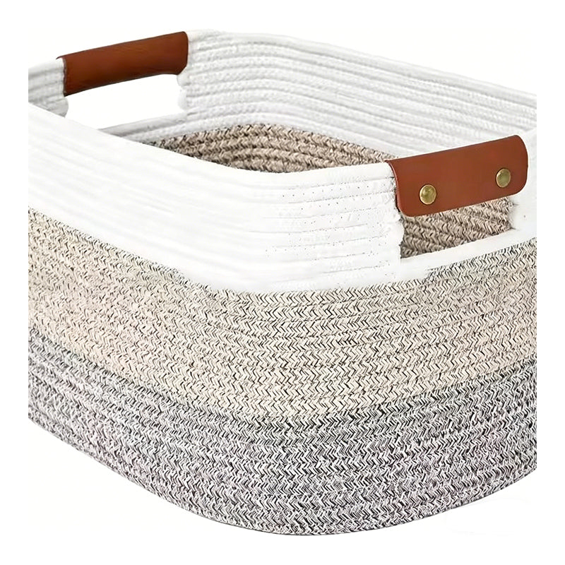 🧺 36% RABATT! 🧵 Geflochtener Baumwollseil-Aufbewahrungskorb mit Griffen – Weich, Stabil & Perfekt Für Spielzeug, Wäsche & Wohnaccessoires 🏠