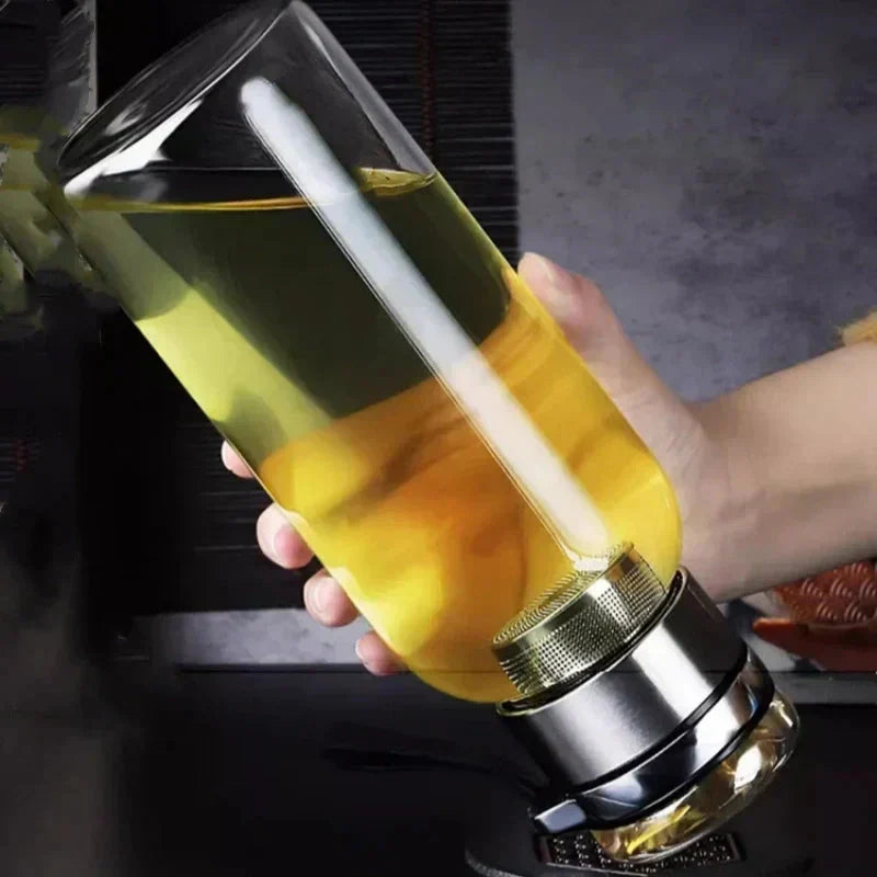🔥 50 % Rabatt! 🥤 Große Borosilikatglas Trinkflasche mit Schutzhülle & Teesieb