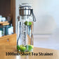 🔥 50 % Rabatt! 🥤 Große Borosilikatglas Trinkflasche mit Schutzhülle & Teesieb