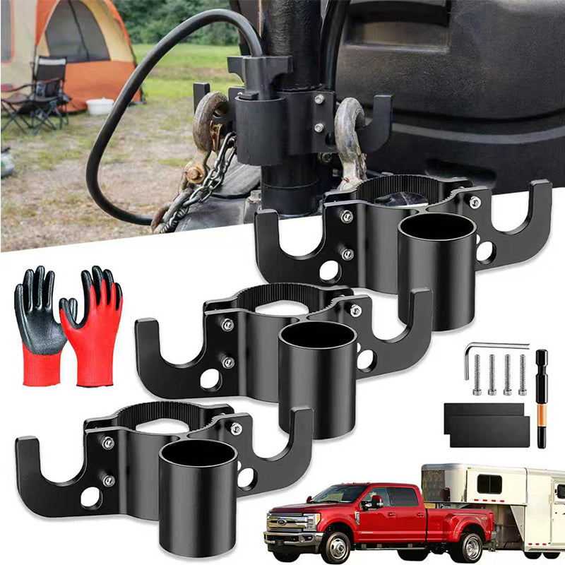 🔧 Alu-Anhänger-Kettenhalter mit 7-poliger Steckdosenhalterung – Ordnung für Ketten & Stecker, rostfrei