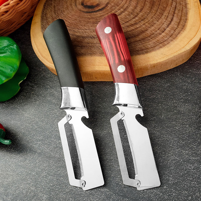 Verdickter Edelstahl-Multischäler – rasiermesserscharfe Klinge, ergonomisch geformt – zum Schälen & Schneiden von Obst & Gemüse🥒🔪