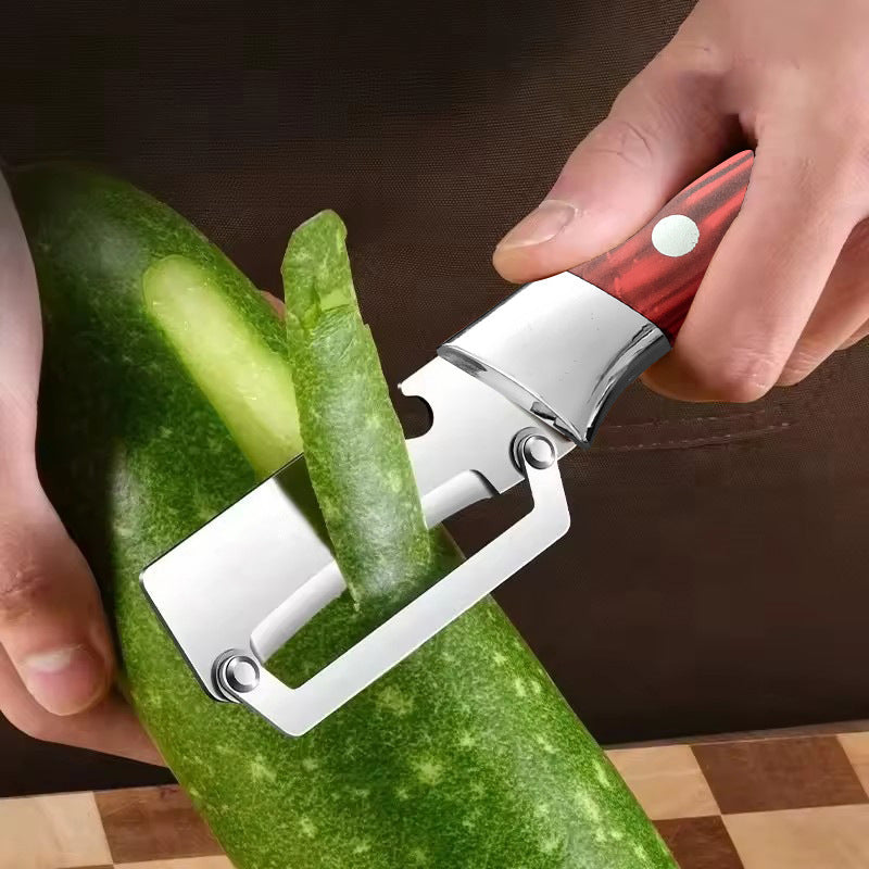 Verdickter Edelstahl-Multischäler – rasiermesserscharfe Klinge, ergonomisch geformt – zum Schälen & Schneiden von Obst & Gemüse🥒🔪