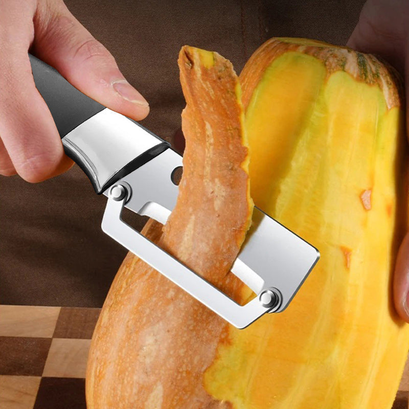 Verdickter Edelstahl-Multischäler – rasiermesserscharfe Klinge, ergonomisch geformt – zum Schälen & Schneiden von Obst & Gemüse🥒🔪