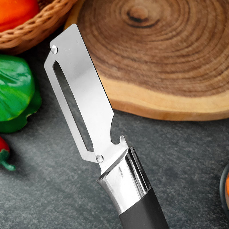 Verdickter Edelstahl-Multischäler – rasiermesserscharfe Klinge, ergonomisch geformt – zum Schälen & Schneiden von Obst & Gemüse🥒🔪