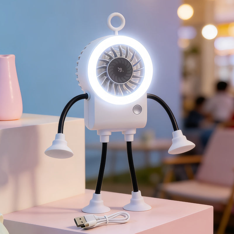 📢Mid-Season Sale: −50% nur für kurze Zeit⏰🤖 LED-Handventilator mit digitaler Anzeige – niedliches Roboter-Design, für Schreibtisch & unterwegs, ideal für heiße Tage 🌬️✨
