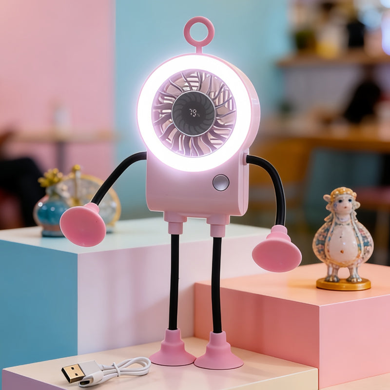 📢Mid-Season Sale: −50% nur für kurze Zeit⏰🤖 LED-Handventilator mit digitaler Anzeige – niedliches Roboter-Design, für Schreibtisch & unterwegs, ideal für heiße Tage 🌬️✨