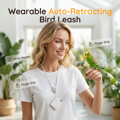 Leichte automatische Vogelleine für Papageien – mit Gurtband, schützt die Füße – ideal für Ausflüge mit Wellensittichen, Nymphensittichen & Co.🦜🌿