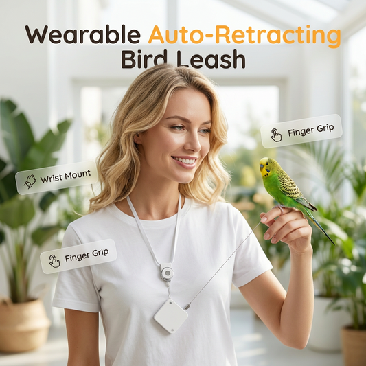 Leichte automatische Vogelleine für Papageien – mit Gurtband, schützt die Füße – ideal für Ausflüge mit Wellensittichen, Nymphensittichen & Co.🦜🌿