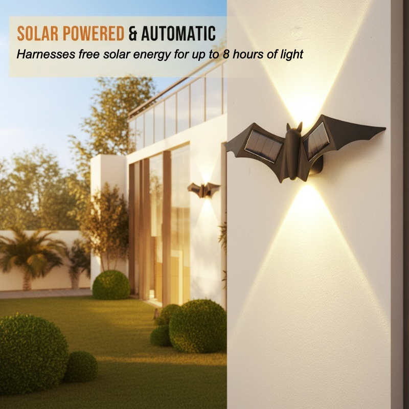 Solartier-Wandleuchte mit Schmetterling & Fledermaus – wasserdicht, LED & energiesparend – dekorativ für Garten, Terrasse & Hauswand🦋💡