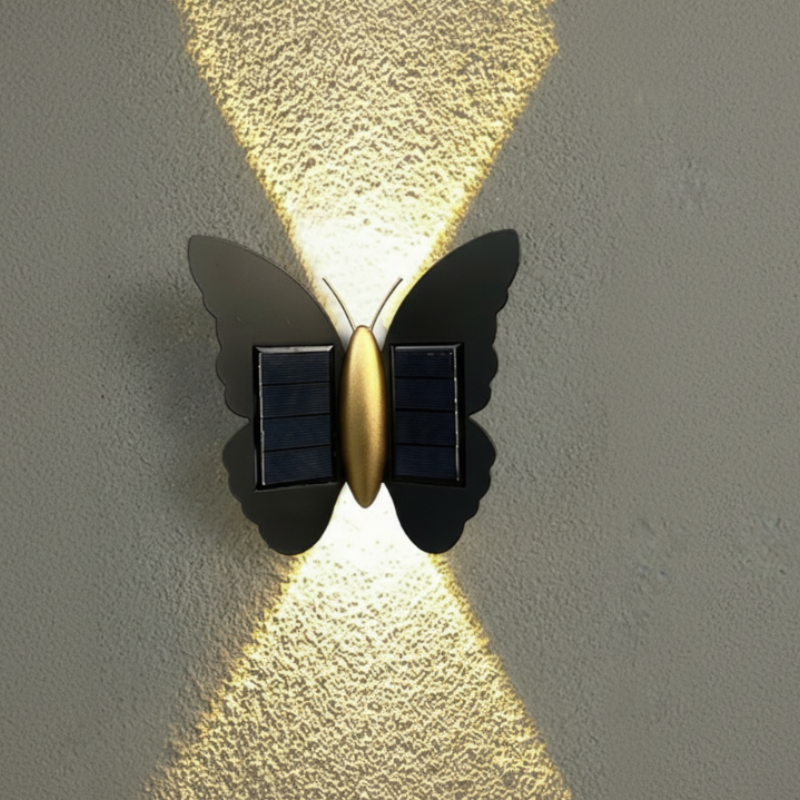 Solartier-Wandleuchte mit Schmetterling & Fledermaus – wasserdicht, LED & energiesparend – dekorativ für Garten, Terrasse & Hauswand🦋💡