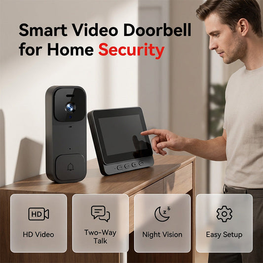 📹 Intelligente Video-Türklingel mit Display – kabellose Gegensprechanlage, HD-Überwachung & Nachtsicht für mehr Sicherheit zu Hause 🏠