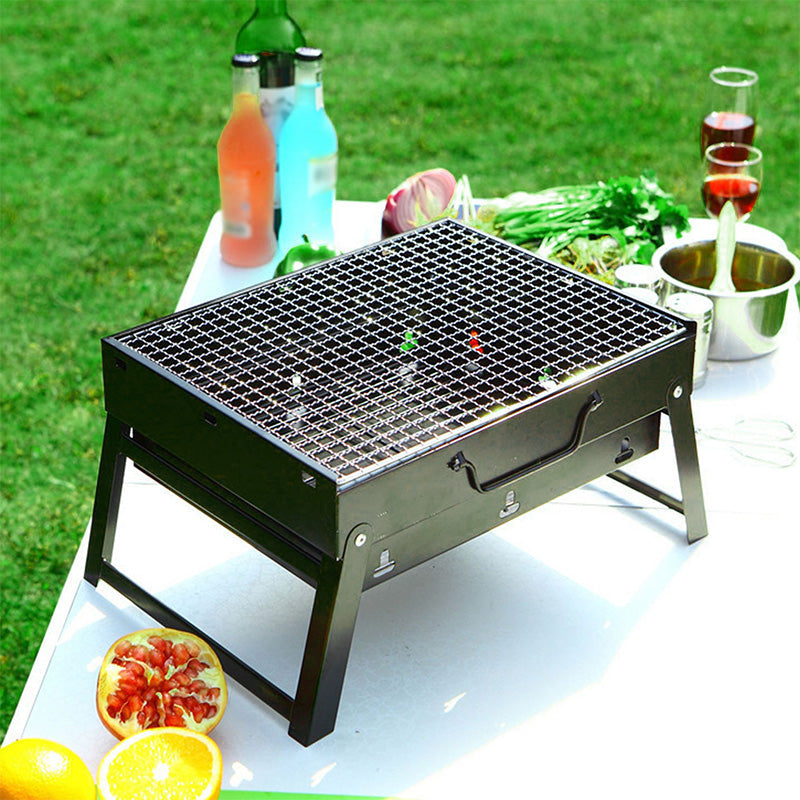 Ausziehbarer Holzkohlegrill – klappbar & tragbar – ideal für Picknick, Camping & Balkon – kompakte Bauweise mit praktischer Schublade🔥🏕️