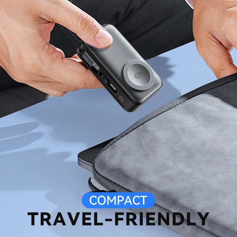 📢50 % RABATT⏰ 3‑in‑1 Magnetische Mini‑Powerbank 5000 mAh, kabelloses Laden für iPhone, Watch & Android