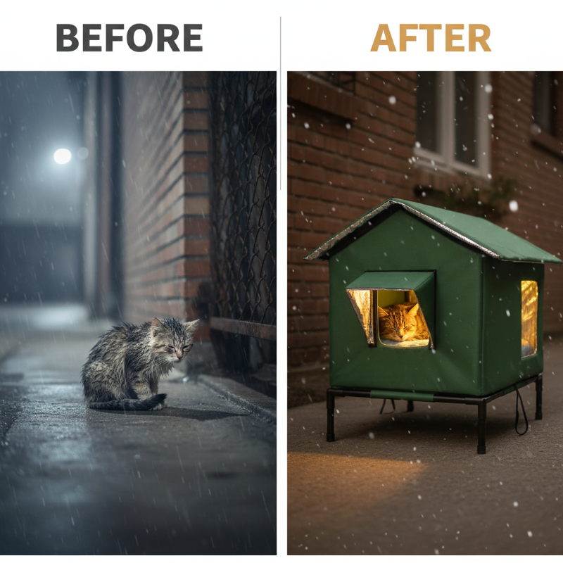Wasserdichtes Outdoor-Katzenhaus – erhöht, zerlegbar & klappbar – ideal für verwilderte Katzen, Garten & Balkon – wetterfest & flexibel🐱🏠