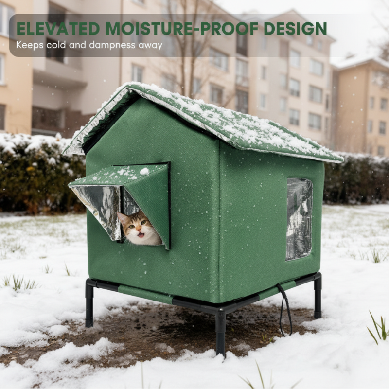 Wasserdichtes Outdoor-Katzenhaus – erhöht, zerlegbar & klappbar – ideal für verwilderte Katzen, Garten & Balkon – wetterfest & flexibel🐱🏠