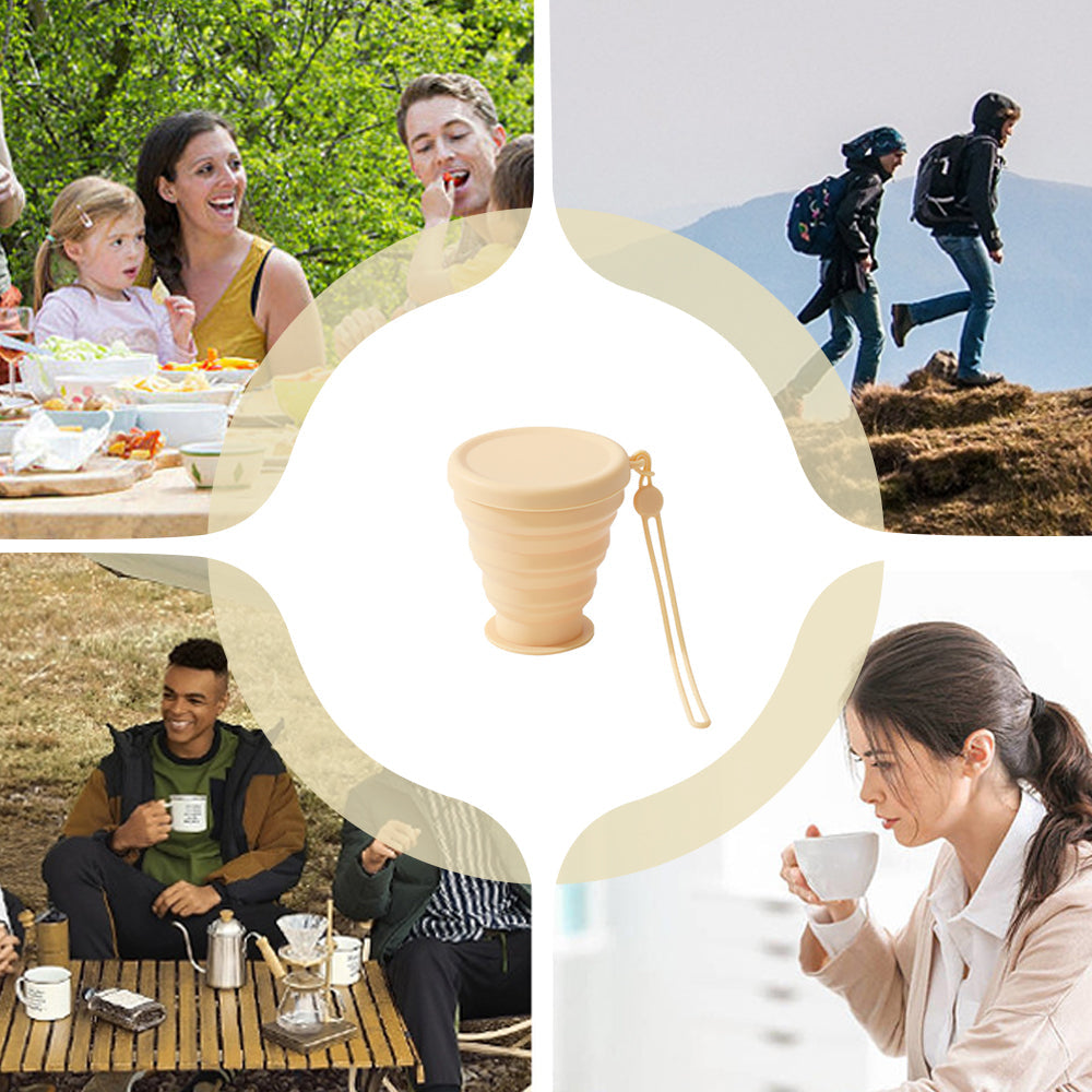 Komprimierbarer Silikon-Becher – faltbar, leicht & lebensmittelecht – ideal als Trinkbecher, Zahnputzbecher für Reisen & Camping