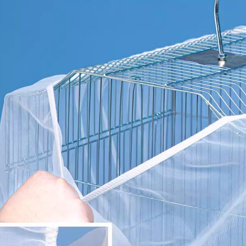 Verstellbare Nylon-Vogelkäfigabdeckung – mesh, atmungsaktiv & schützt vor Zugluft – ideal für Innen & Außen🐦🪶