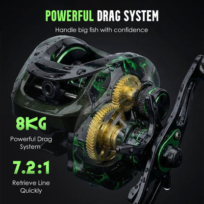 Baitcaster mit Bissalarm & Feineinstellbremse – robust & leise – ideal für professionelles Angeln