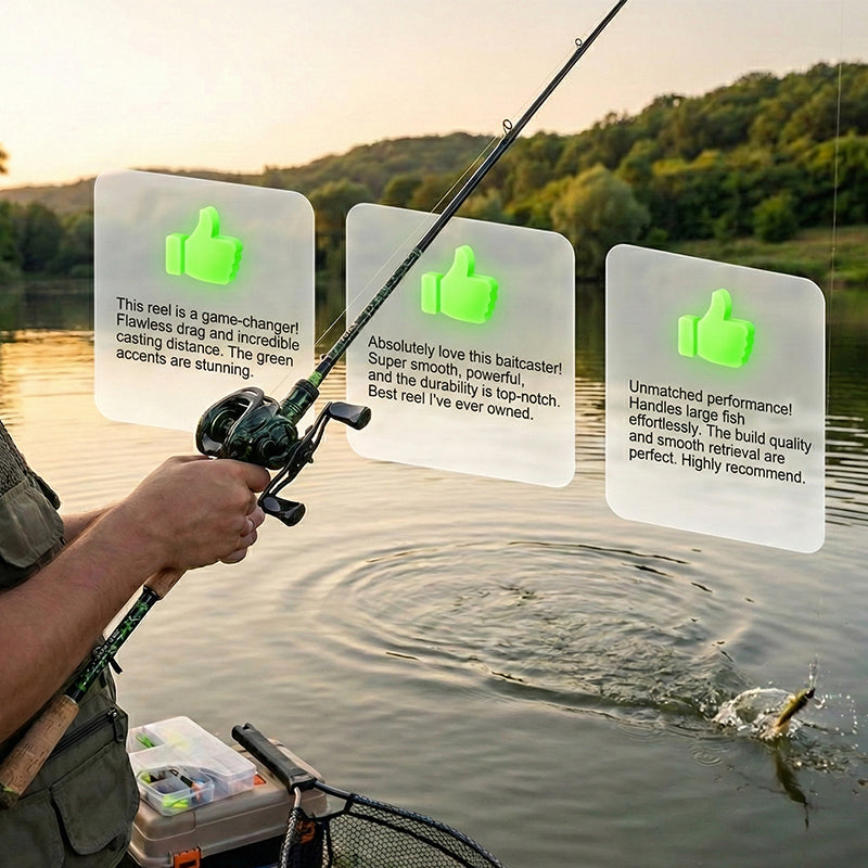 Baitcaster mit Bissalarm & Feineinstellbremse – robust & leise – ideal für professionelles Angeln