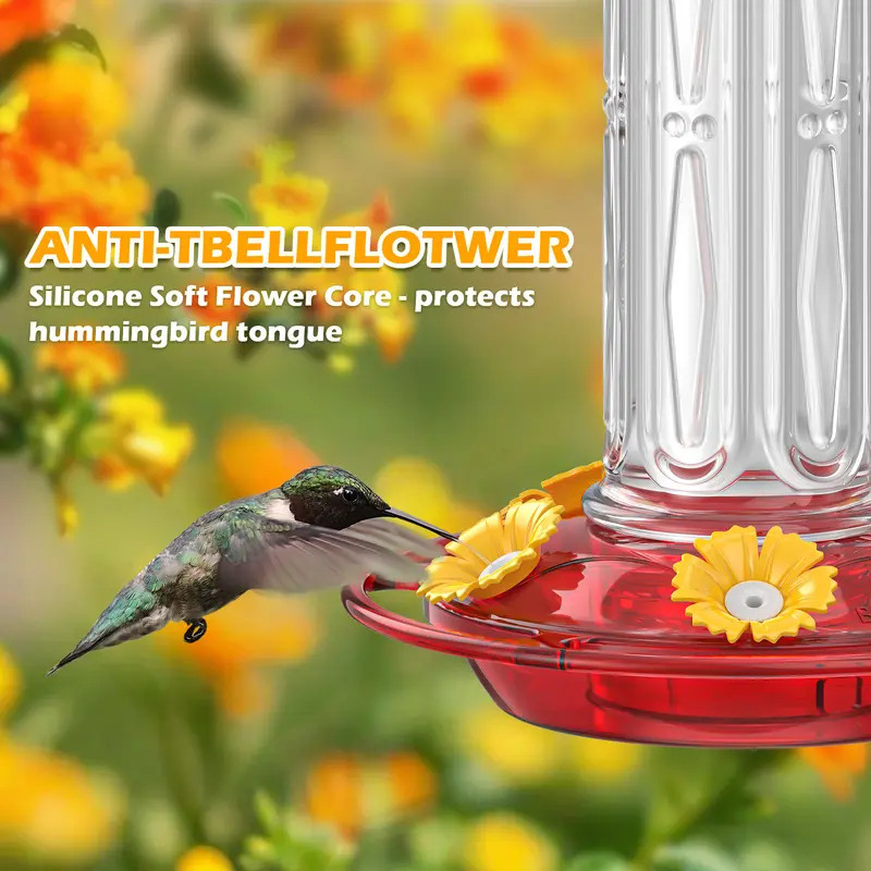 Hängender Kolibri-Futterspender mit Ameisenschutz – wetterfest, einladend & praktisch – ideal für Garten, Balkon & Terrasse🐦🌺
