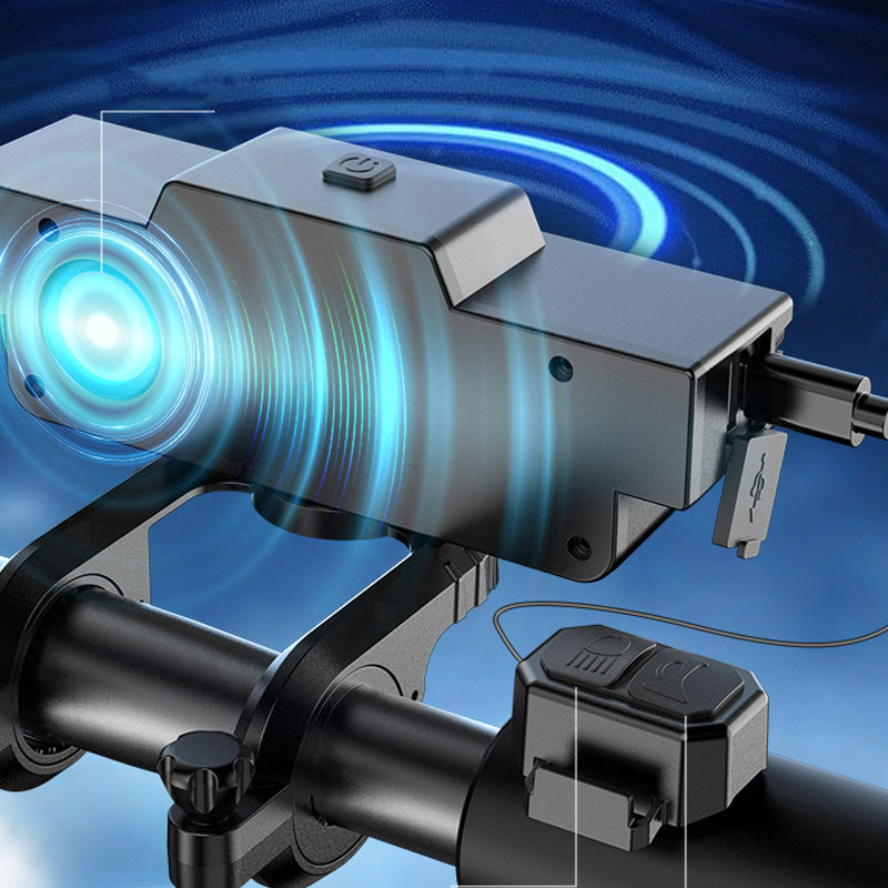 🚲💡 LED-Fahrrad-Frontlicht mit Hupe – Wasserdichtes, wiederaufladbares Licht für Nachtfahrten und Mountainbike